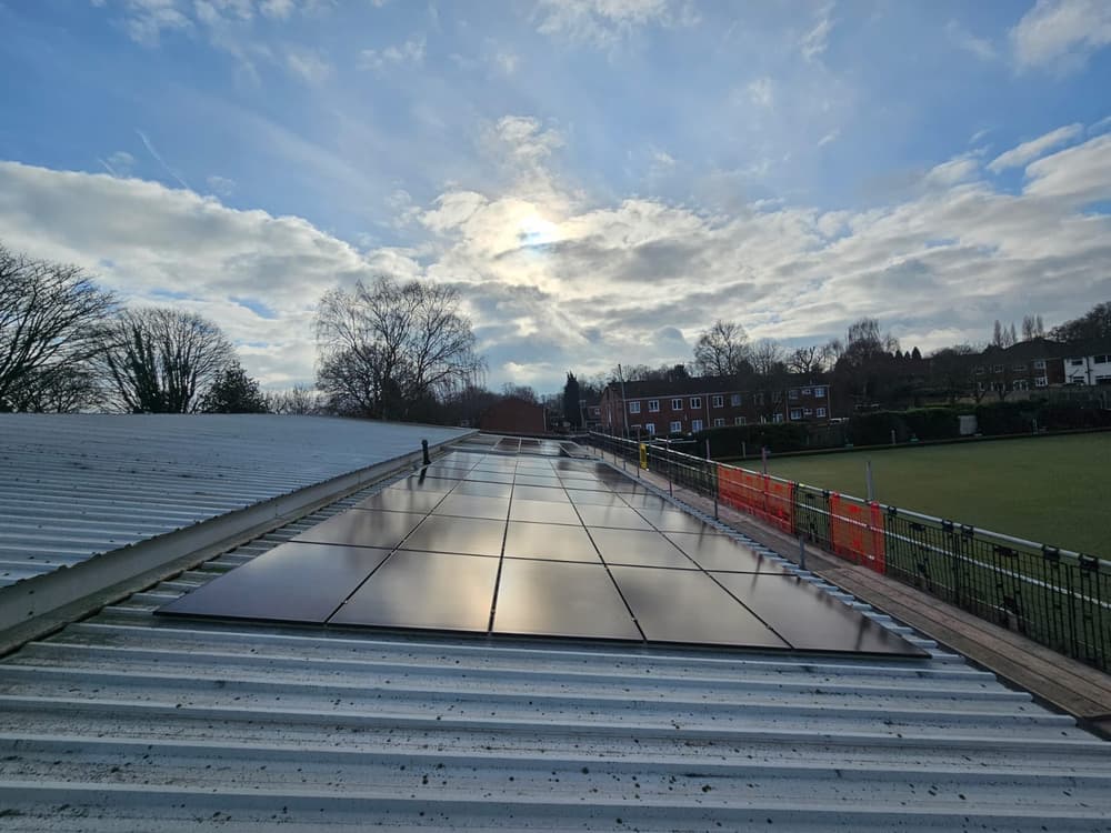Clubhouse solar panels overlooking the bowling green