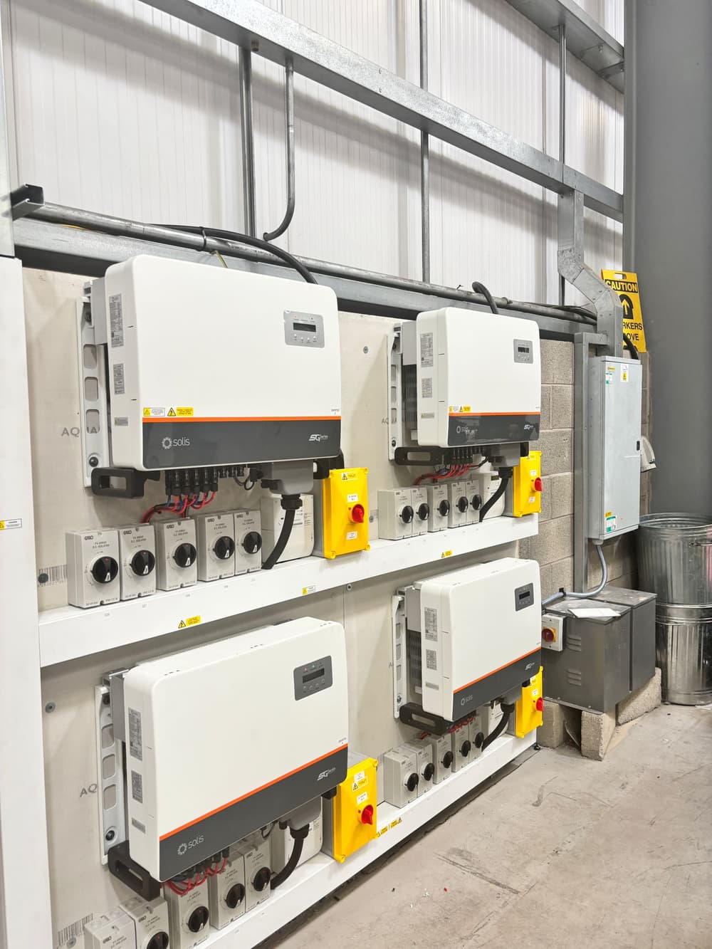 Panel rows on the complex Rapiscan Systems industrial roof