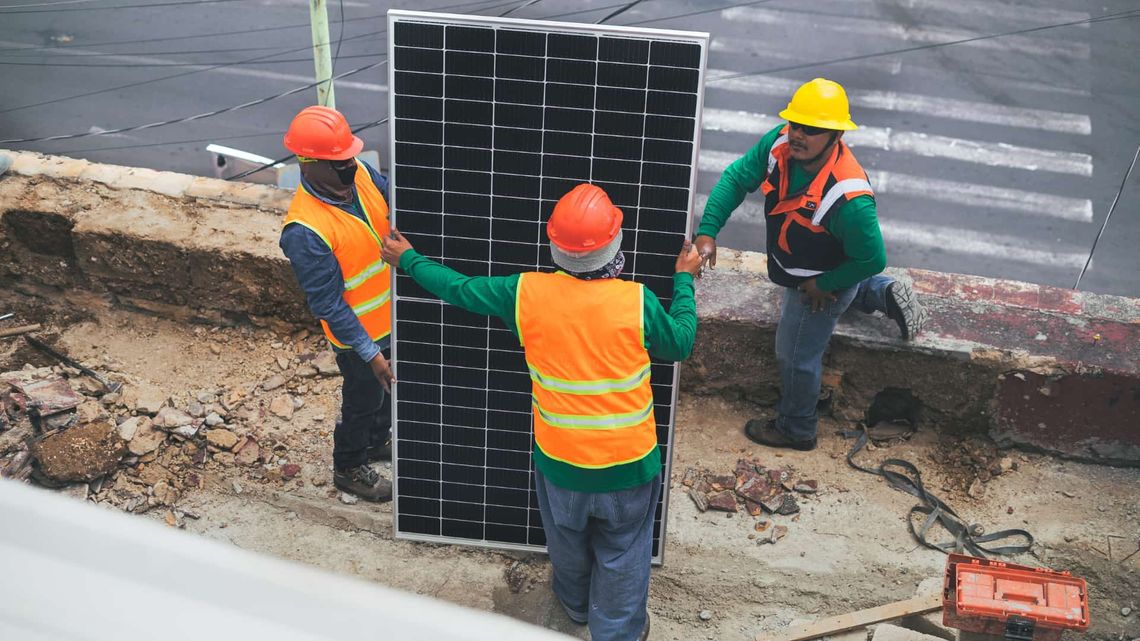 Installing a solar panel